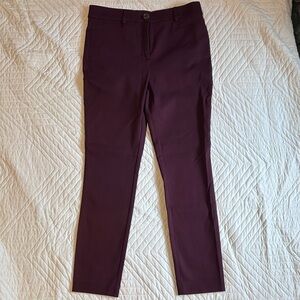 LOFT Burgundy Sutton Skinny Pants